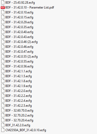 BDF ecfg files